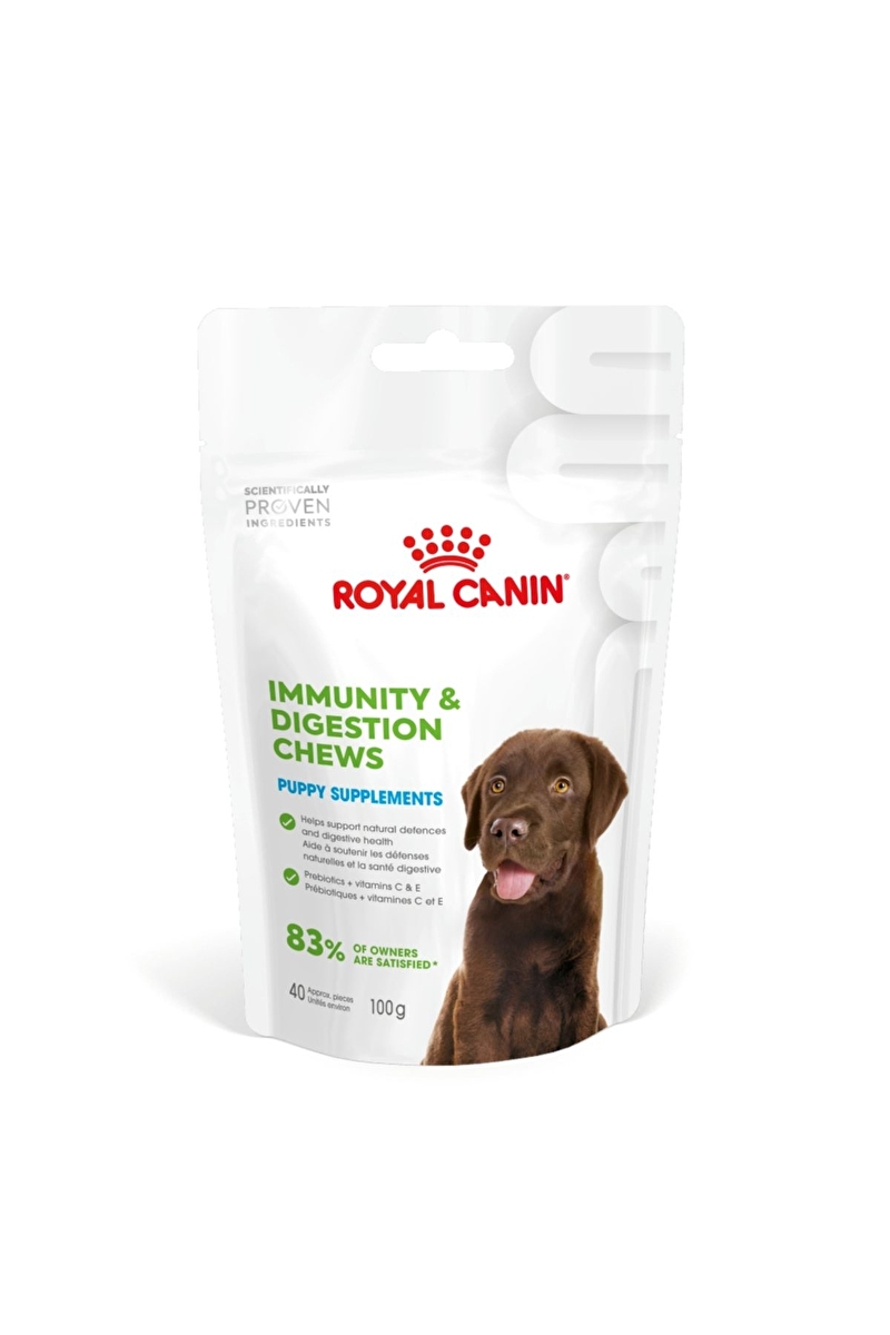Immunity&Digestion Chews Yavru Köpekler İçin Bağışıklık ve Sindirim Sistemini Destekleyen Tamamlayıcı Ödül Maması (Fonksiyonel Beslenme Desteği) 100g