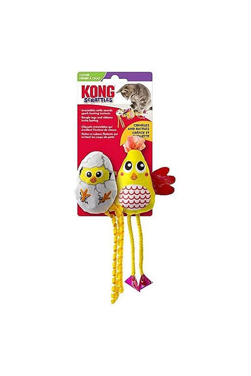 Kong Kedi Peluş Scrattles Tavuk 2Li