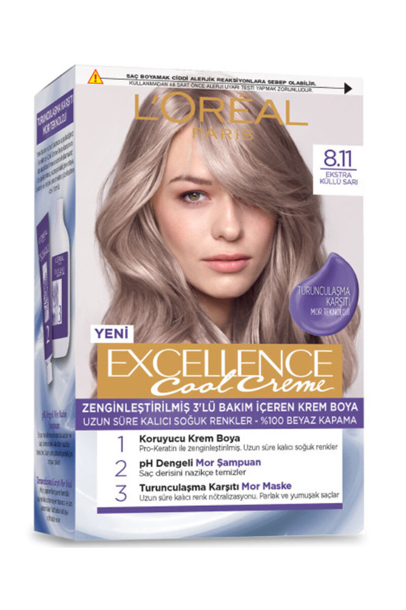 Excellence Saç Boyası Cool Creme 8.11 Ekstra Küllü Sarı