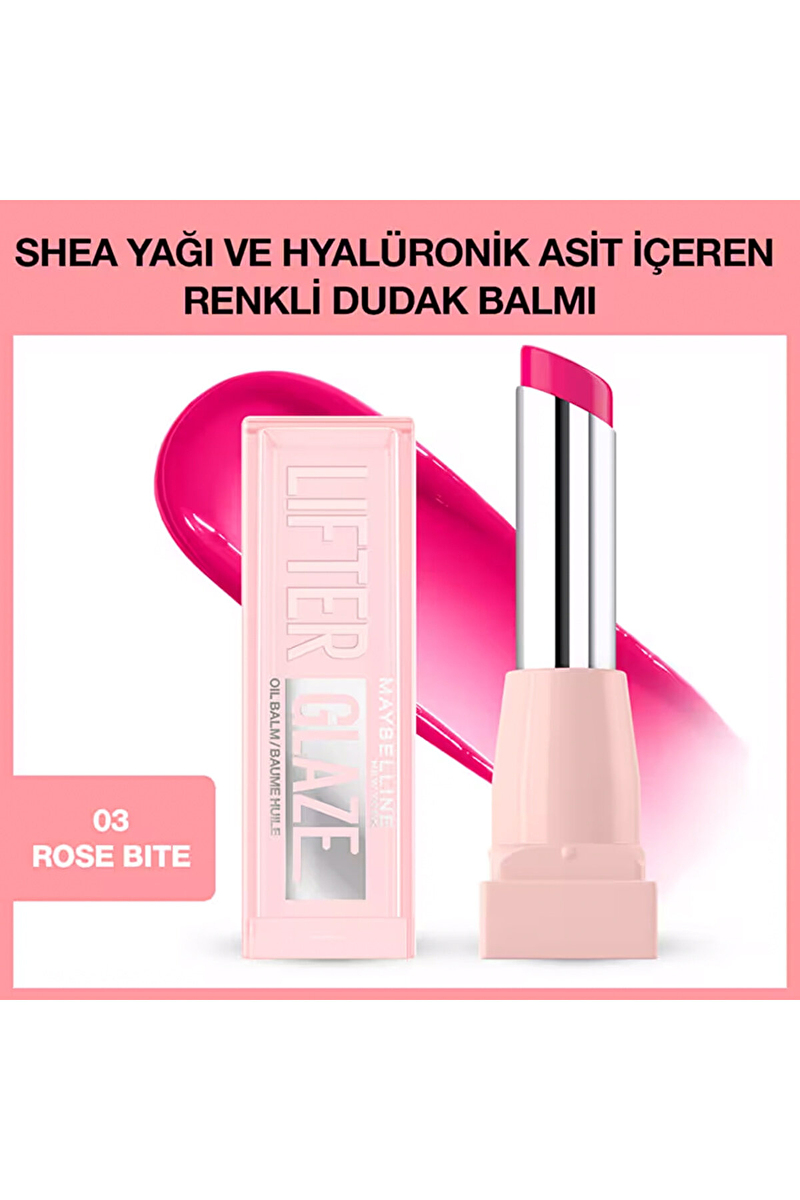 Maybelline New York Lifter Glaze Renkli Dudak Balmı 03-Rose Bit