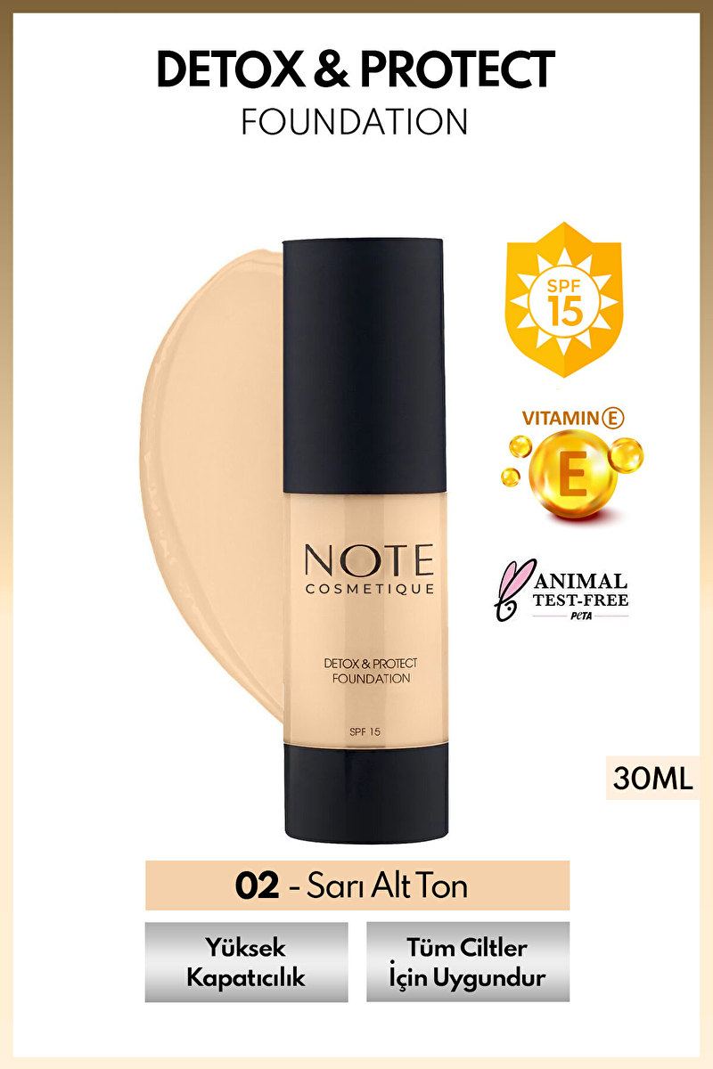 Note Detox Protect Foundation Fondöten 02 30 ml