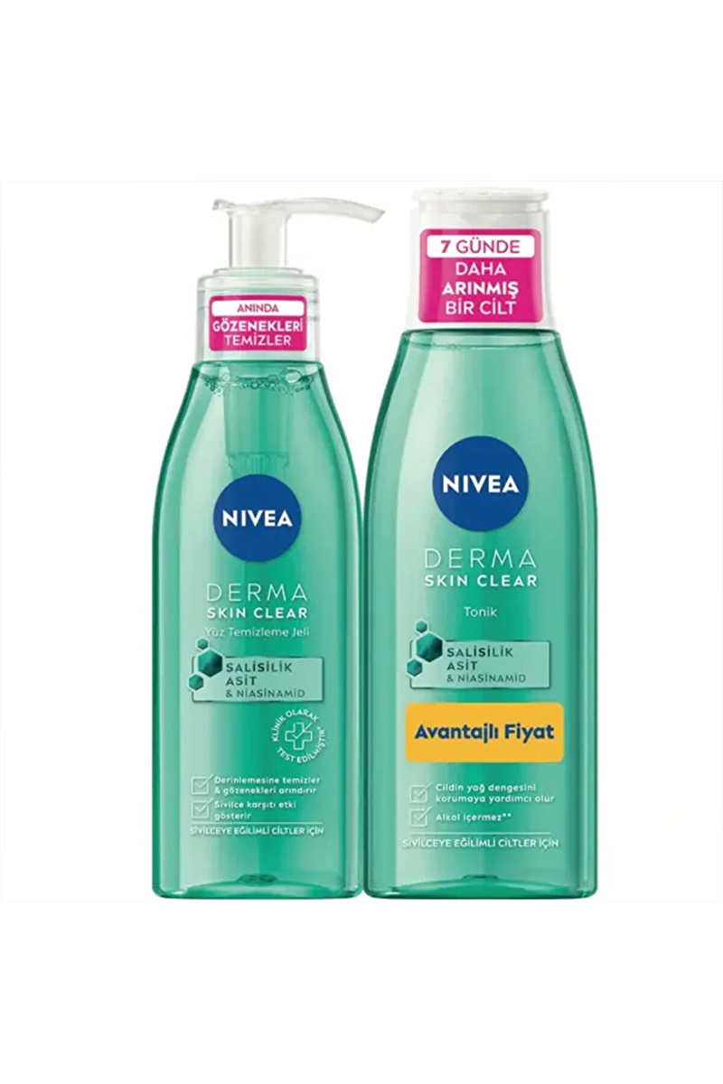 Nivea Derma Skin Temizleme Jeli 150ml + Derma Skin Tonik 200 ml