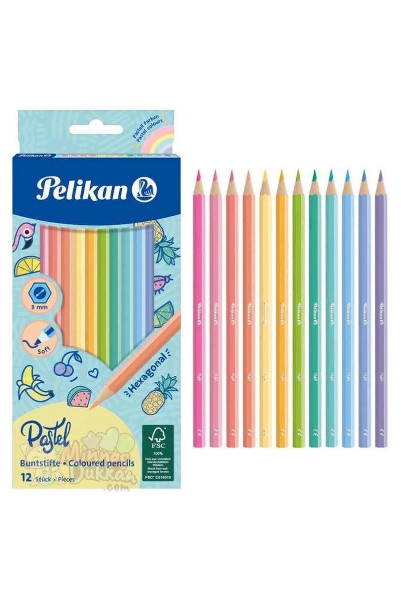 Pelikan Kuru Boya Pastel Renkler 12li Kutu