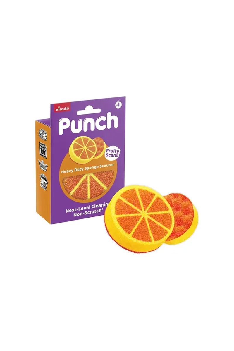 Vileda Punch İnatçı Kirler Bulaşık Süngeri Portakal