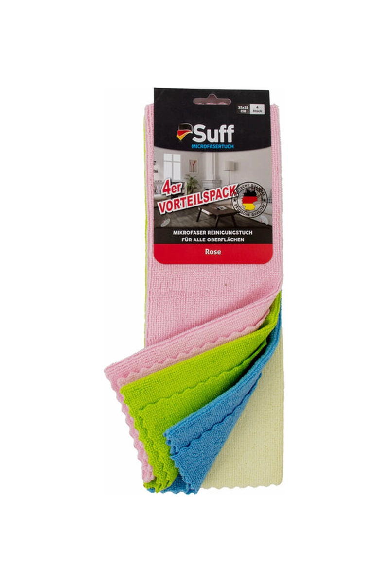 Suff Gül Çiceği Genel Temizlik Bezi 4'lü 32x32 cm