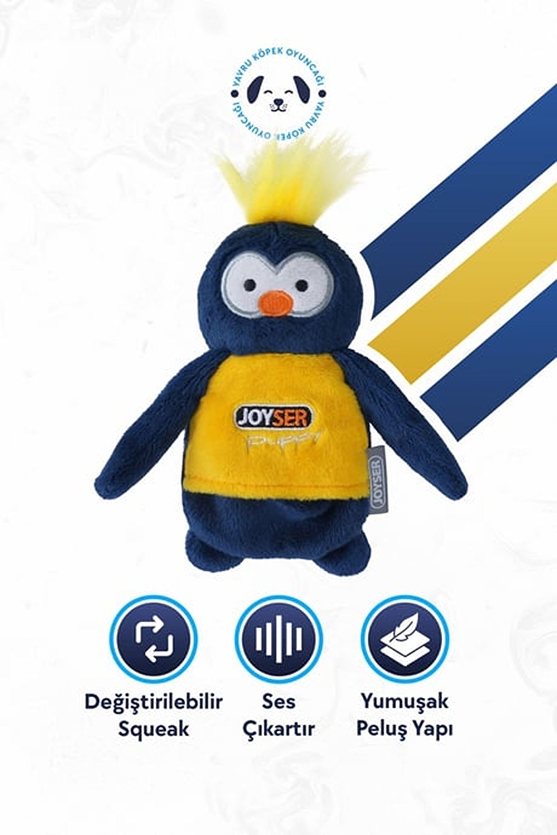 JOYSER Maymun Yavru Köpek Oyuncağı Lacivert/Sarı S/M Boy 12 cm