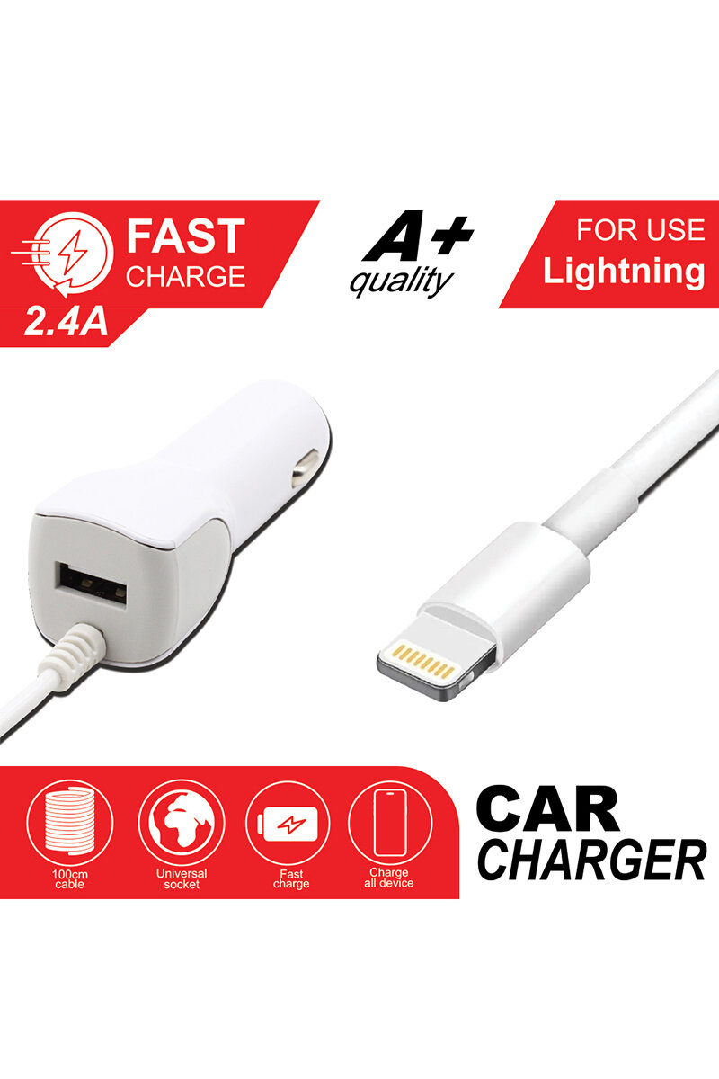 Carub Araç Çakmaklı Şarj Kablosu Usb İphone