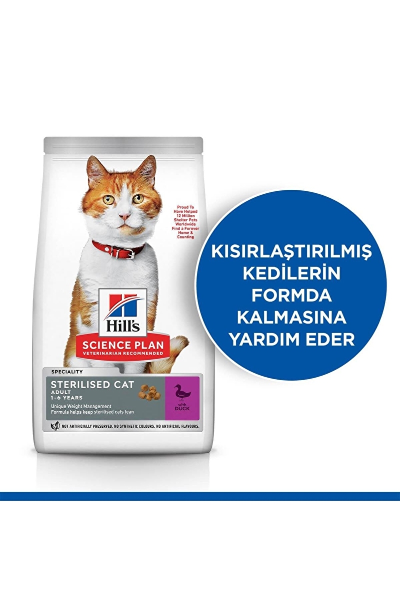 Hill's SP Ördekli Kısırlaştırılmış Yetişkin Kedi Maması 3KG