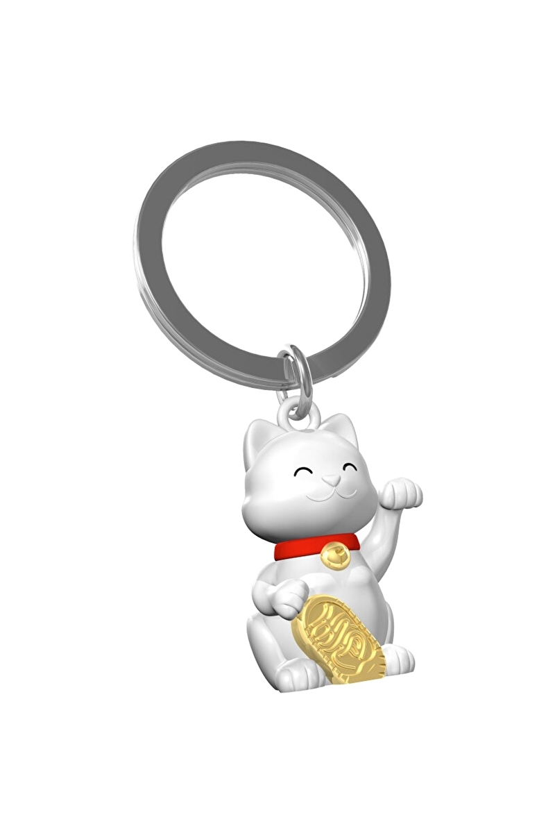 Metalmorphose Şanslı Kedi Anahtarlık Beyaz - Dore MTM226-01