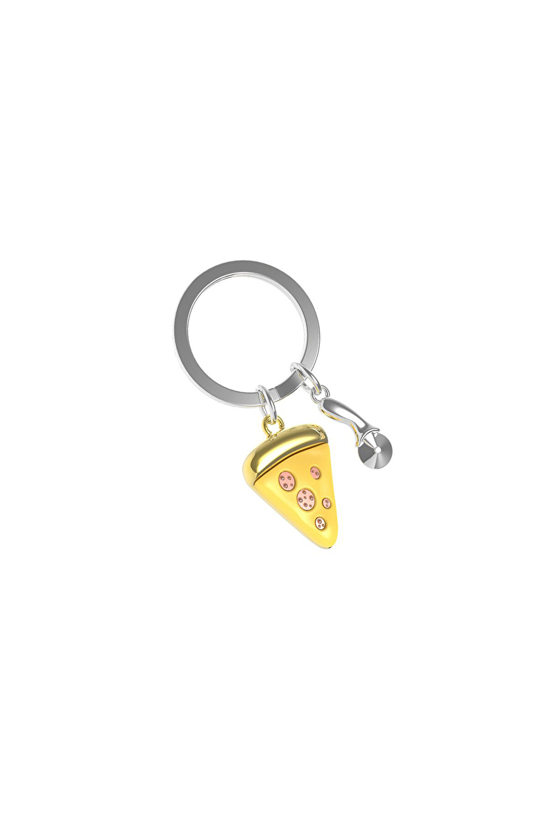 Metalmorphose Pizza Anahtarlık Gold-Gümüş MTM323-01
