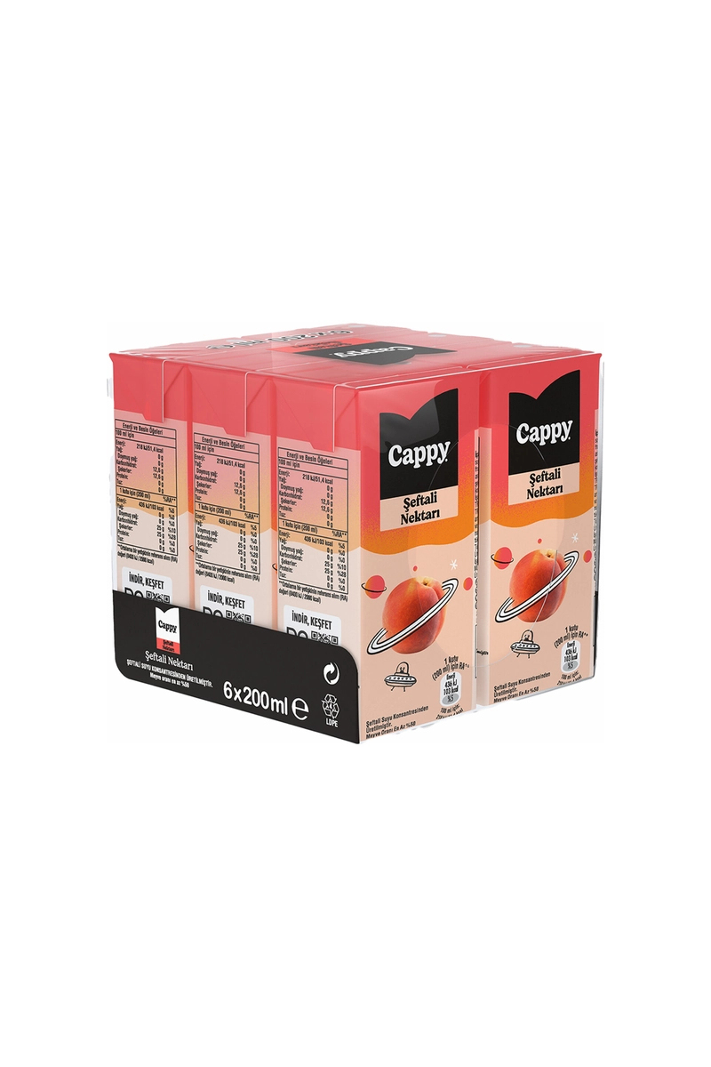 Cappy Şeftali Tetra 6x200 ml