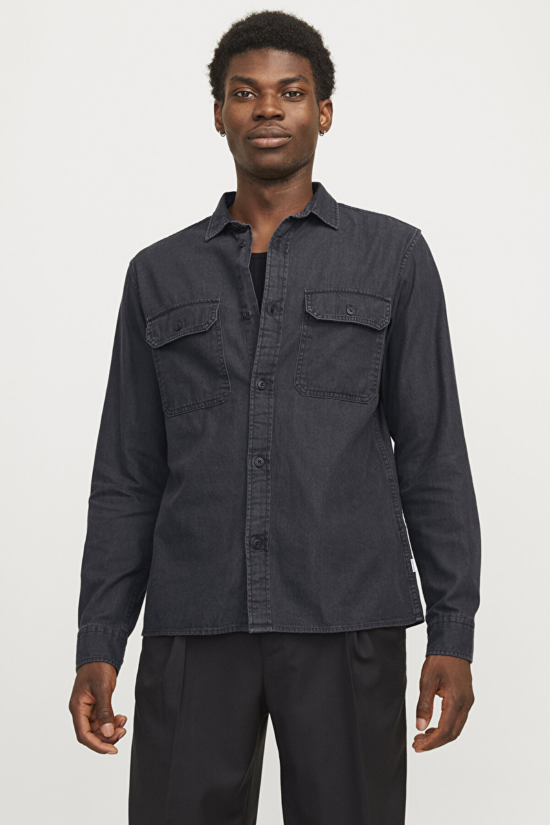 Jack&Jones Erkek Gömlek 12269262 BLACK DENIM