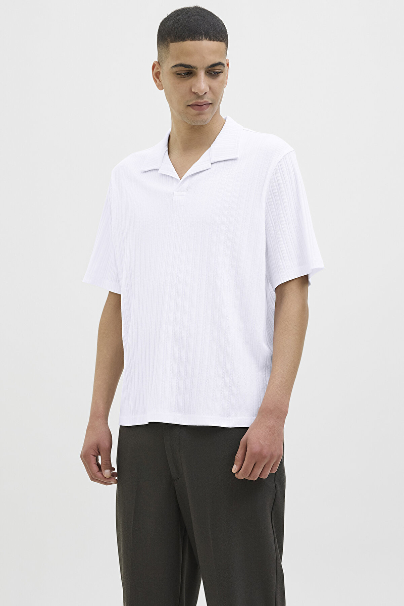 Jack&Jones Erkek Polo Yaka Tişört 12285744 BRIGHT WHITE