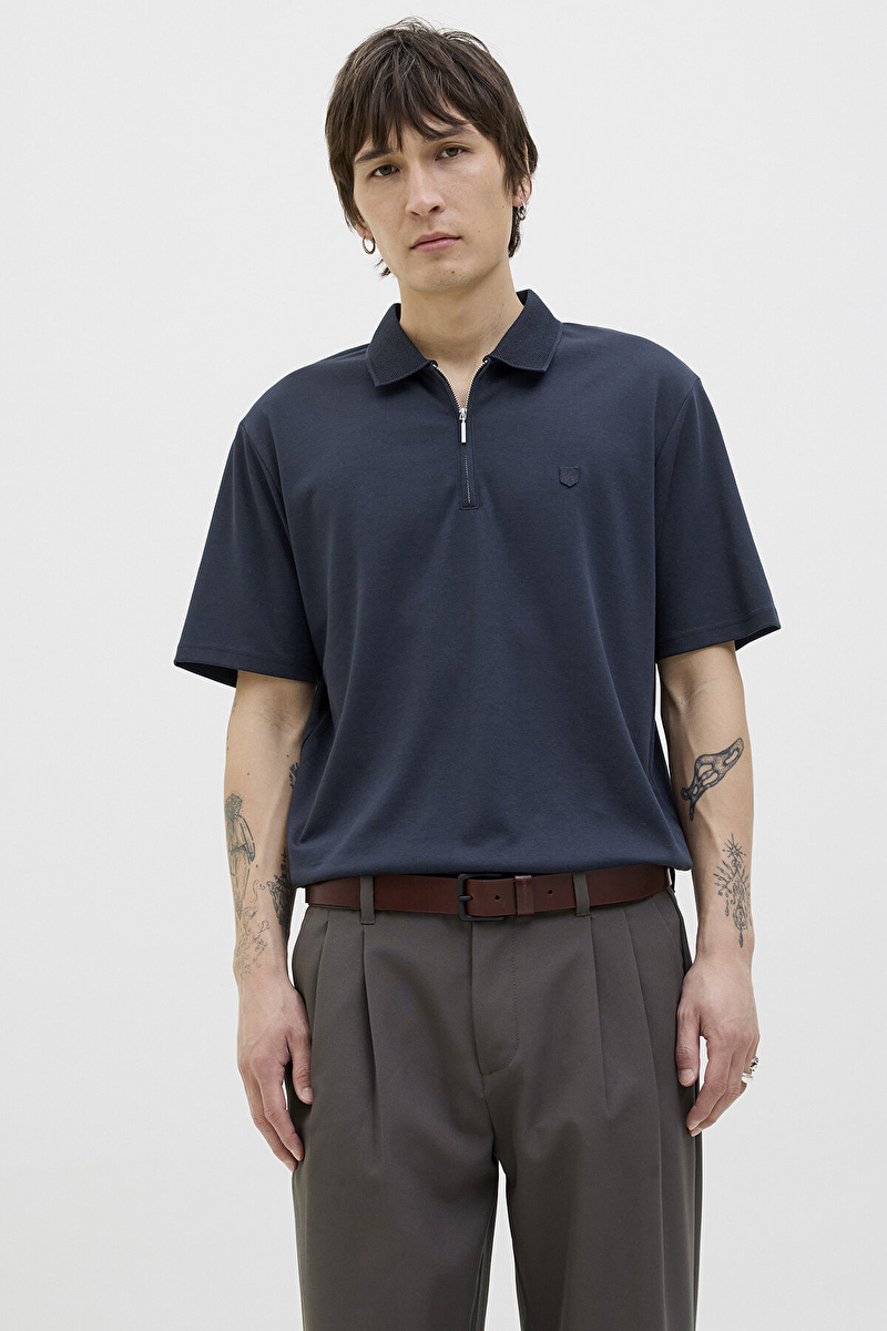 Jack&Jones Erkek Polo Yaka Tişört 12286330 NIGHT SKY