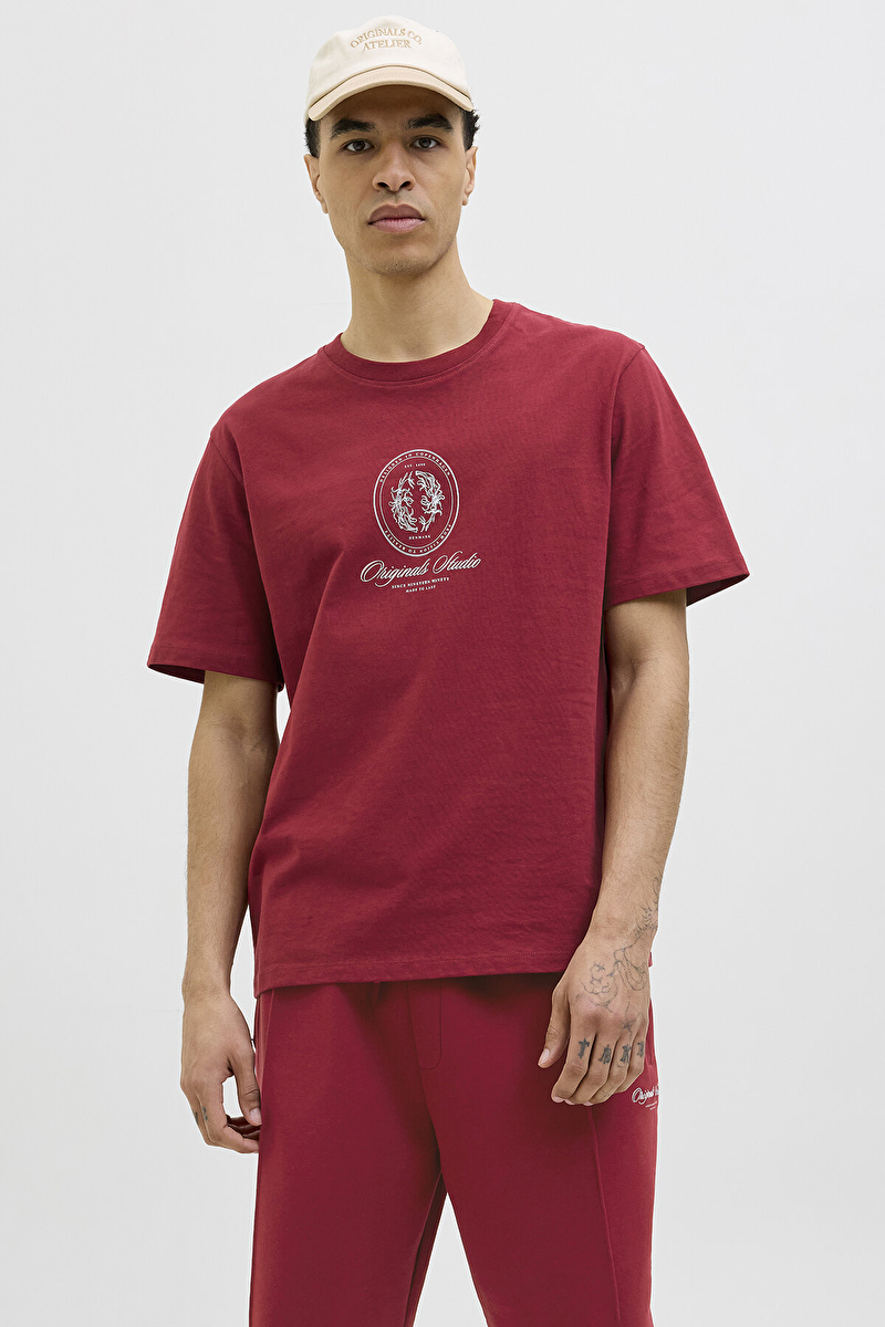 Jack&Jones Erkek Tişört 12286609 TIBETAN RED