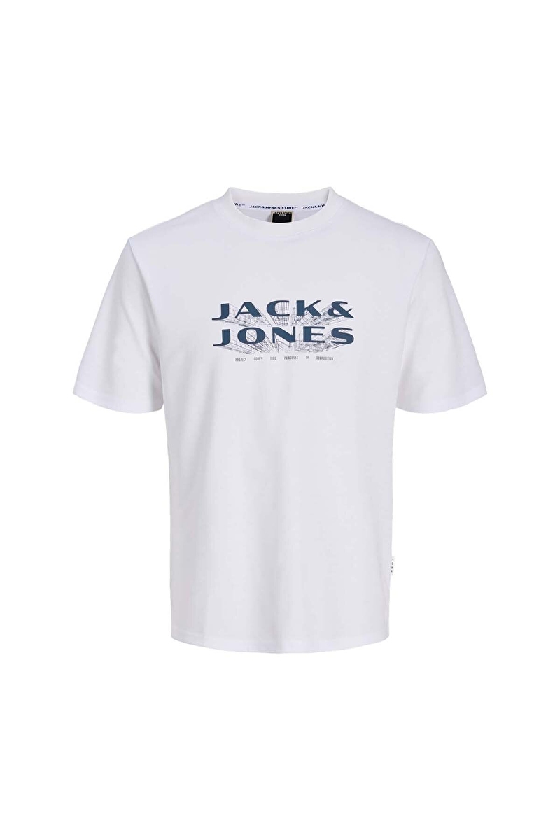 Jack&Jones Erkek Tişört 12289880 BRIGHT WHITE