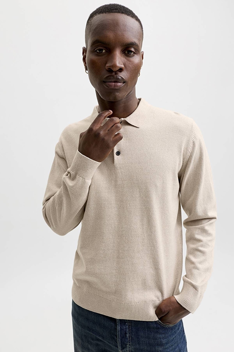 Jack&Jones Erkek Kazak 12298384 MOONBEAM
