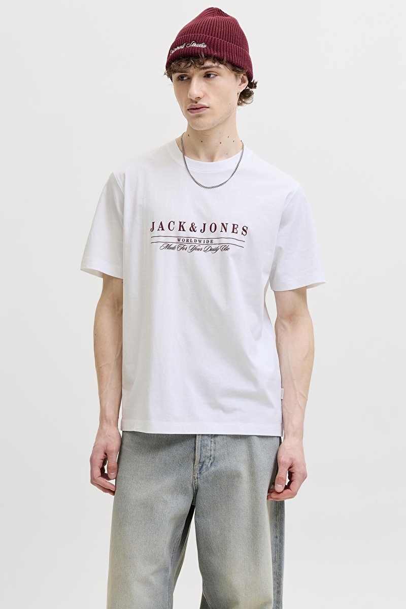 Jack&Jones Erkek Tişört 12310071 Bright White