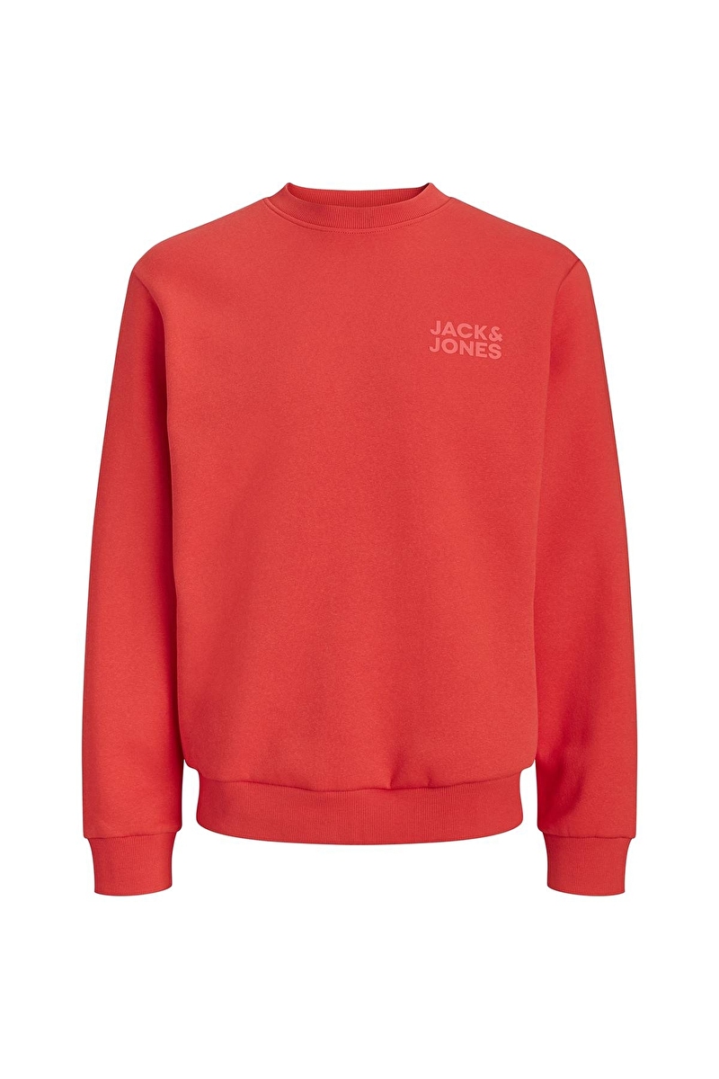 Jack&Jones Erkek Sweatshirt 12290659 FIERY RED