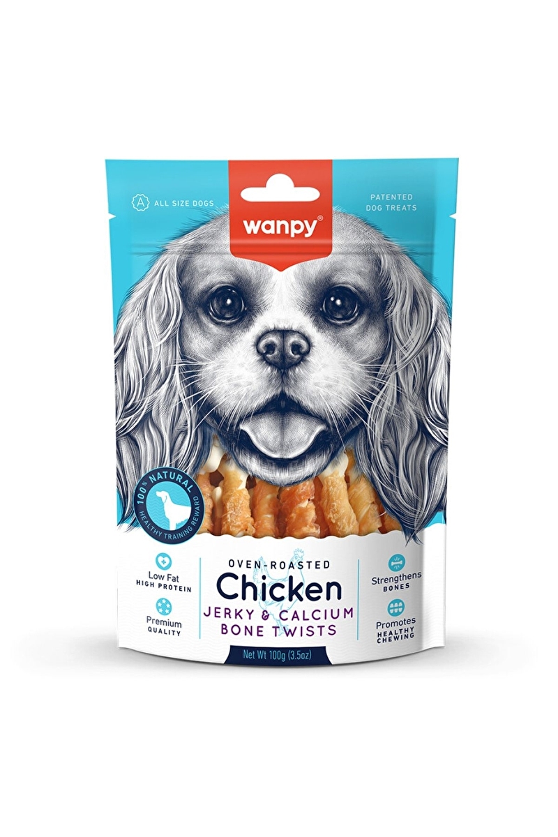 Wanpy Kalsiyumlu Gerçek Tavuk Sargı Köpek Ödülü 100 g
