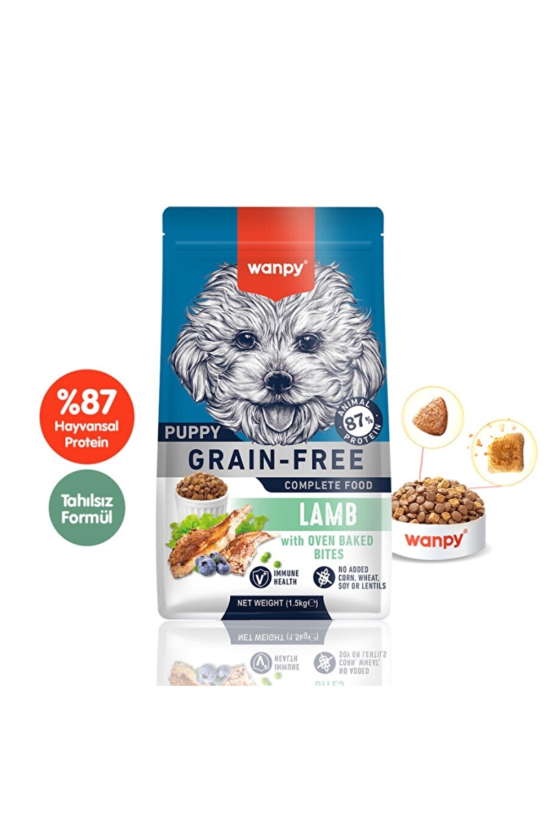 Wanpy Tahılsız Kuzulu Yavru Köpek Maması 1,5 kg