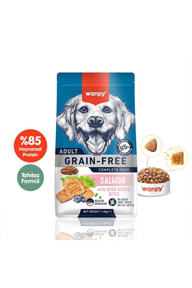 Wanpy Tahılsız Somonlu Yetişkin Köpek Maması 1,5 kg