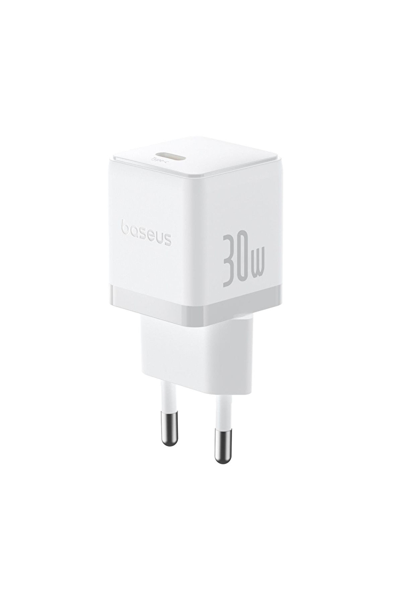 Baseus Palm USB-C Ultra Mini Hızlı Şarj Aleti 30W, Beyaz