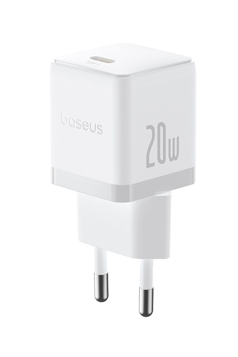 Baseus Palm USB-C Ultra Mini Hızlı Şarj Aleti 20W, Beyaz