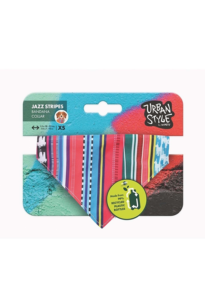 M-Pets Jazz Stripes Bandana Collar XS