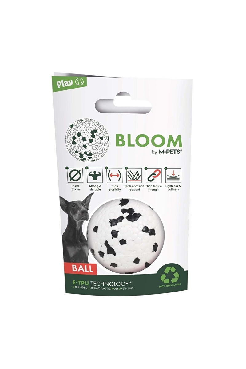 M-Pets Oyun Topu Parcalanmaz White/Siyah