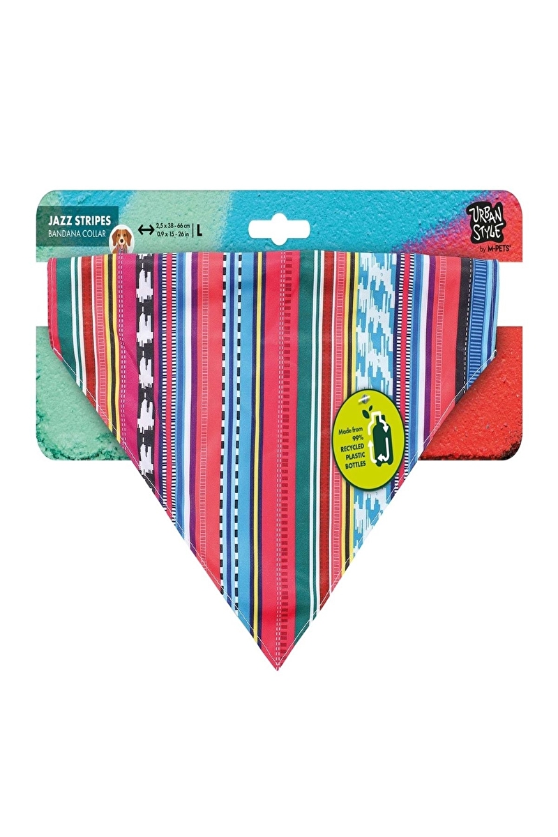 M-Pets Jazz Stripes Bandana Collar (l)