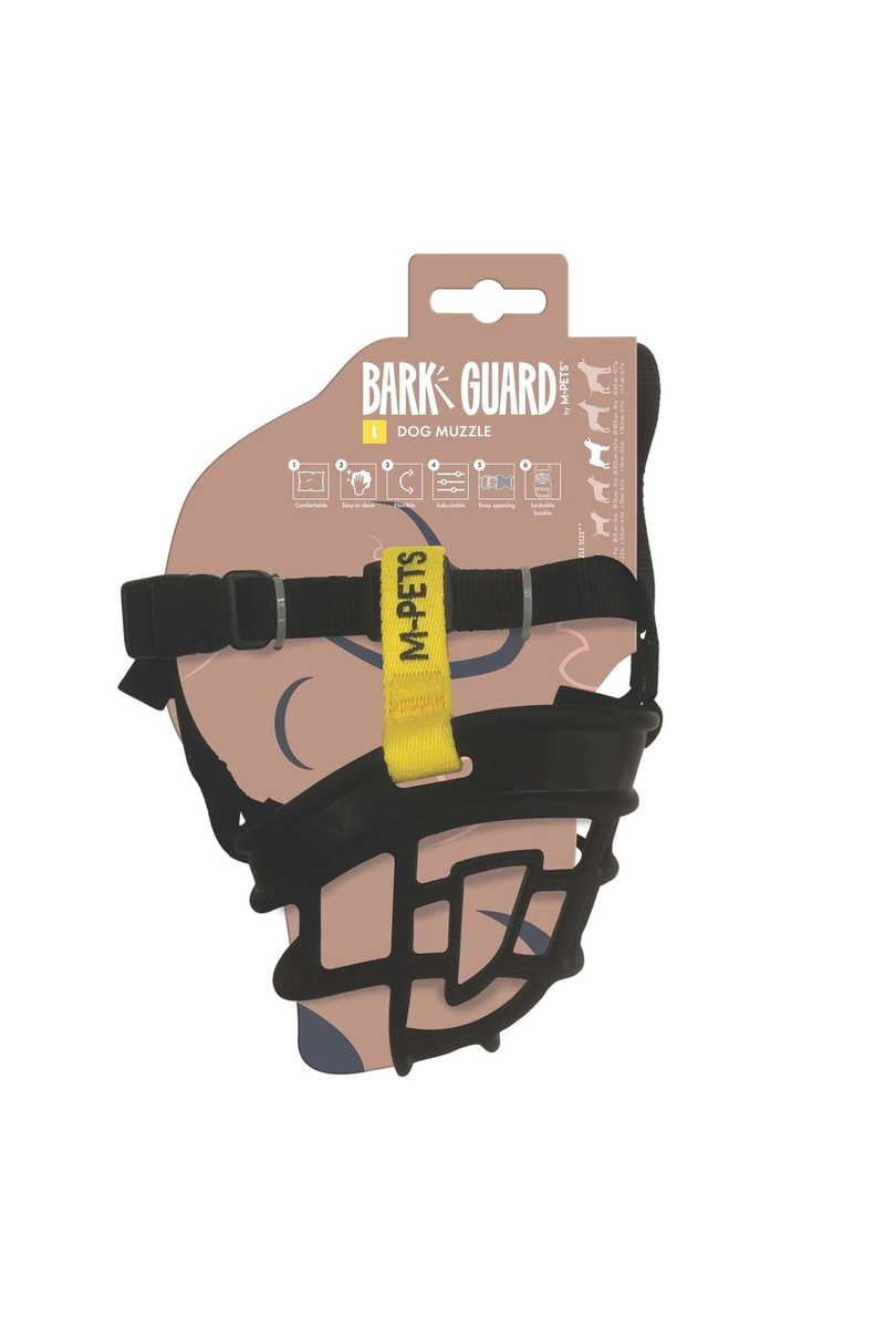 M-Pets Bark Guard Köpek Ağızlığı 19x14x9 cm Siyah L