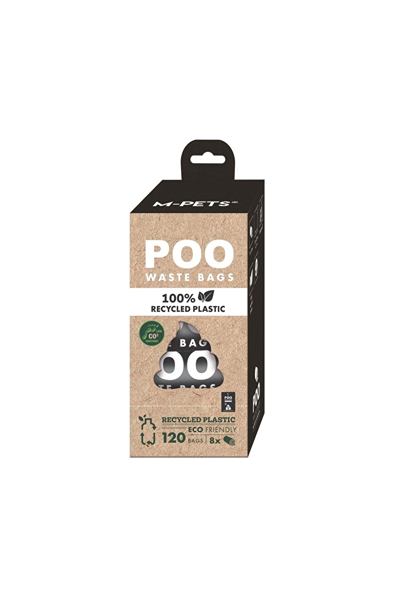 M-Pets Poo 8'li Kokusuz Köpek Dışkı Poşeti 22 x 32 cm
