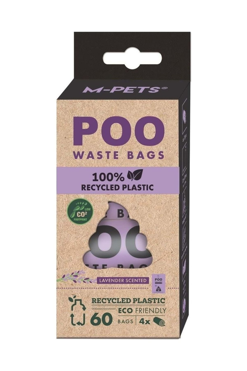 M-Pets Poo 100% Recycled Dışkı Poşeti Lavanta Kokulu 4X15 Yaprak