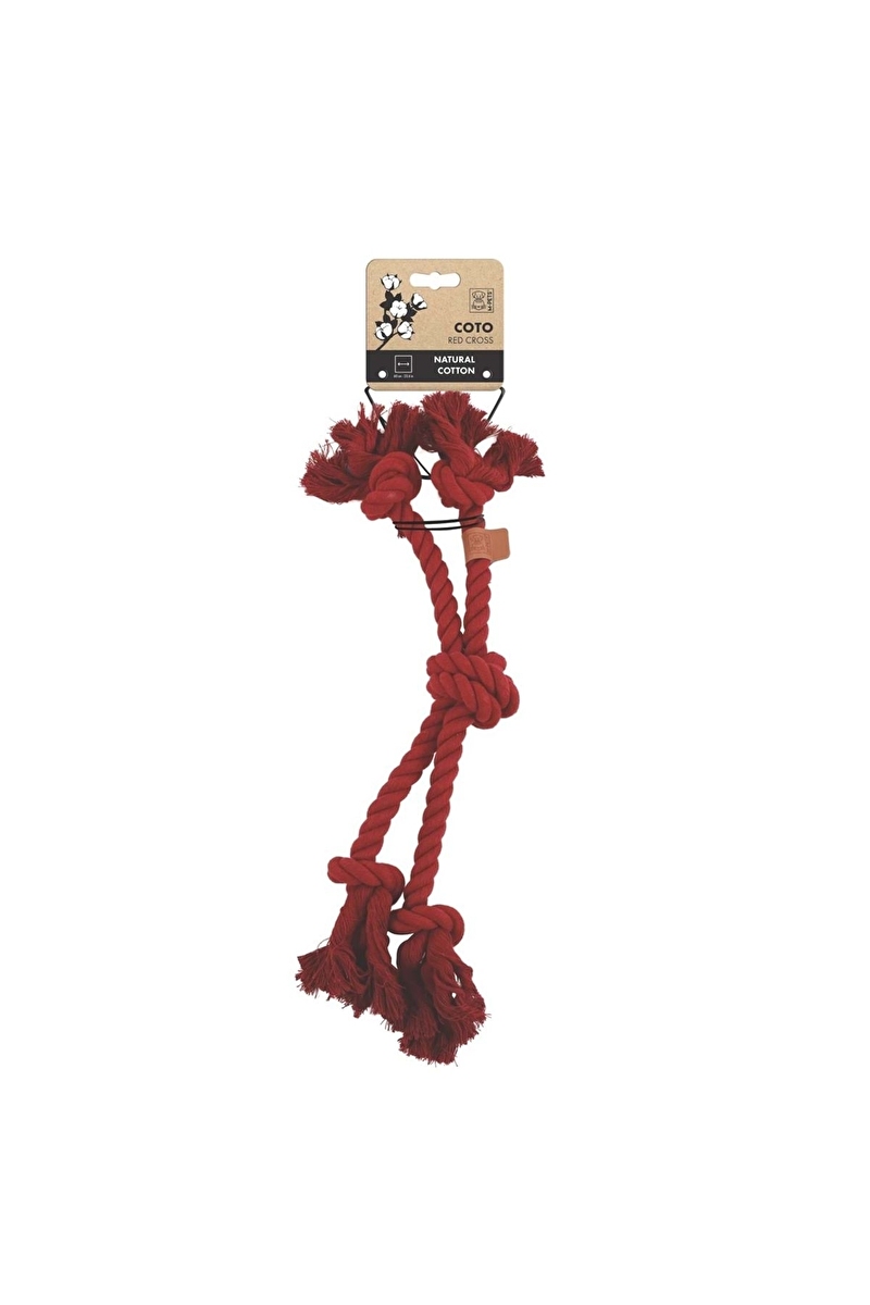 M-Pets Örgü Köpek Diş İpi 60x11,5cm (Kırmızı)