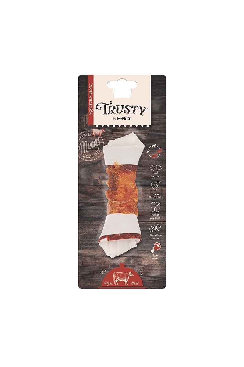 M-Pets Trusty Extra Sığır Etli Düğümlü Köpek Çiğneme Kemiği 15,3cm