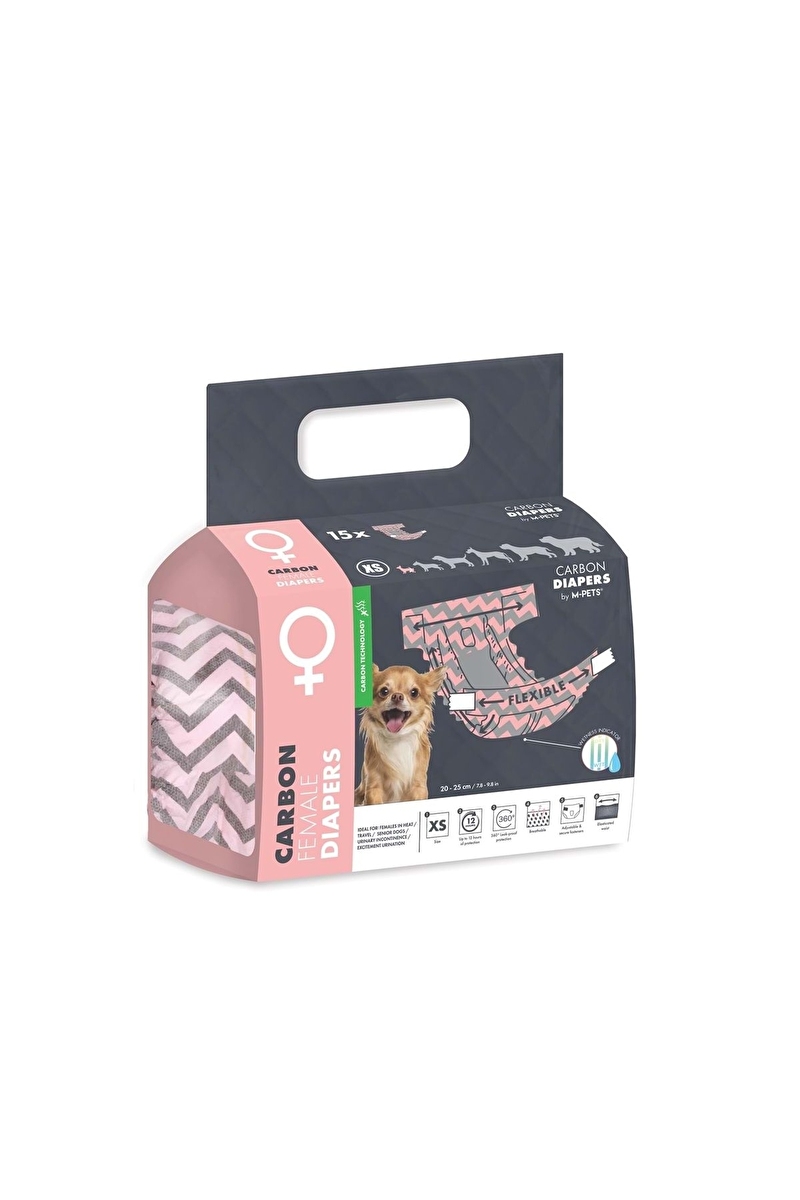 M-PETS DİŞİ KÖPEK İÇİN KÜLOT (XS) 15Lİ