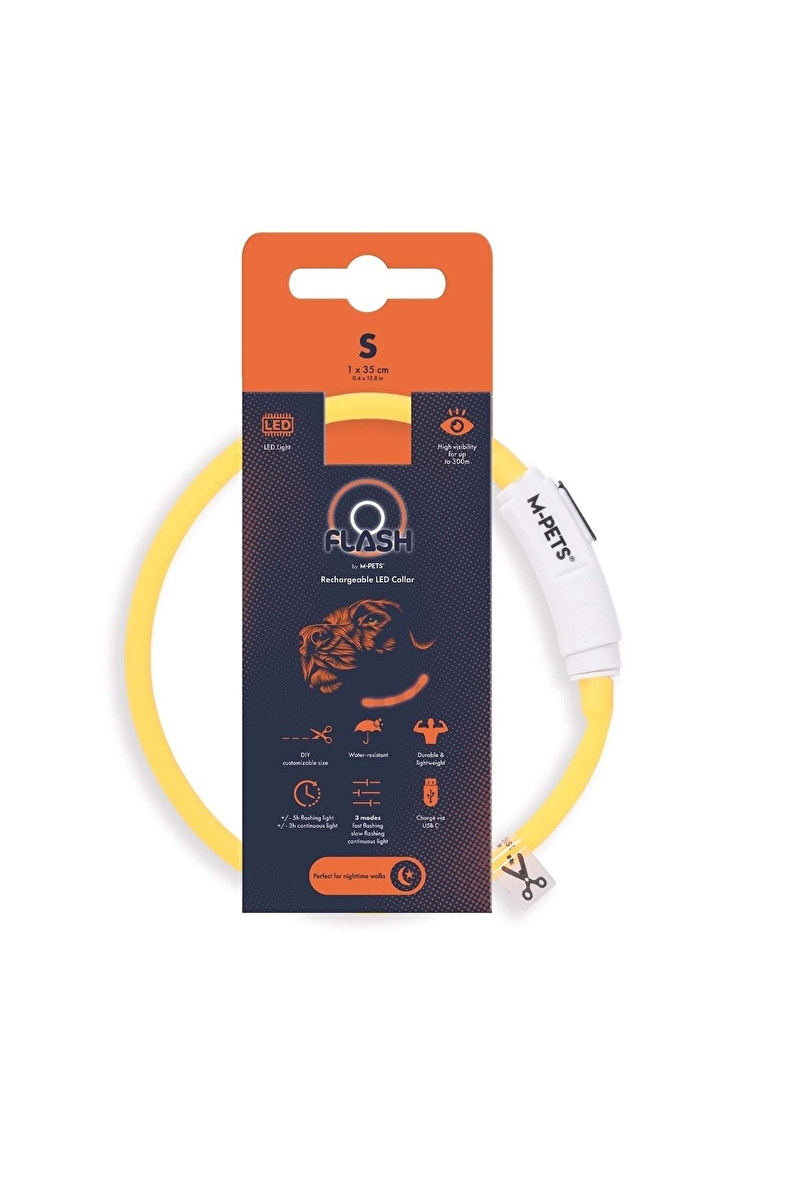 M-PETS FLASH LED BOYUN TASMA ORANGE (S)