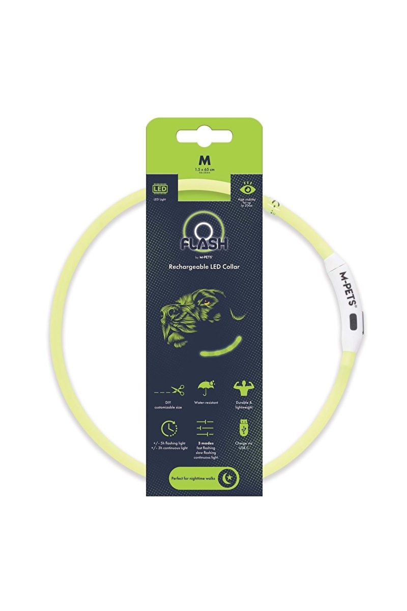 M-PETS FLASH LED BOYUN TASMA GREEN (M)