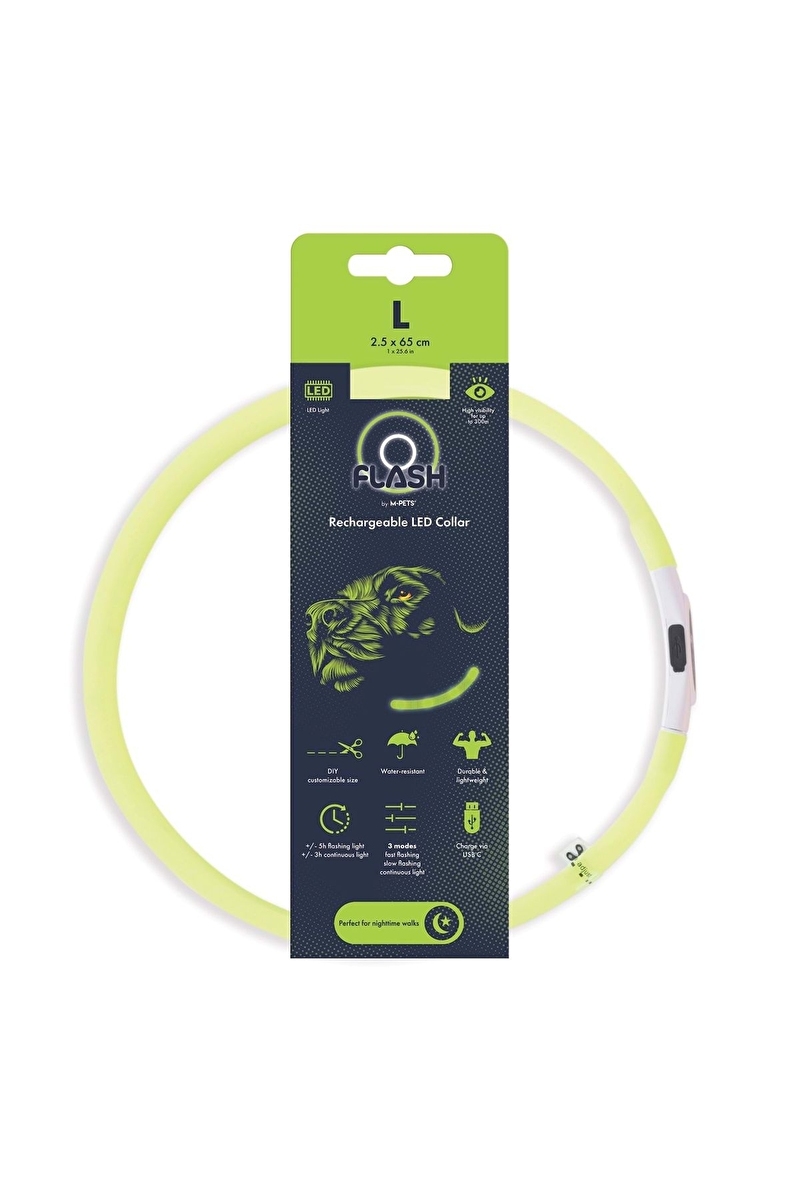 M-PETS FLASH LED BOYUN TASMA GREEN (L)