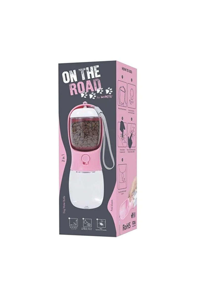 M-PETS On The Road 3-in-1 Köpek Seyahat Suluğu Pembe 300ML