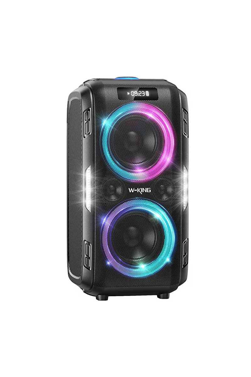 W-KING T9PRO Çift Mikrofonlu Bluetooth Hoparlör, 250W Karaoke Partybox