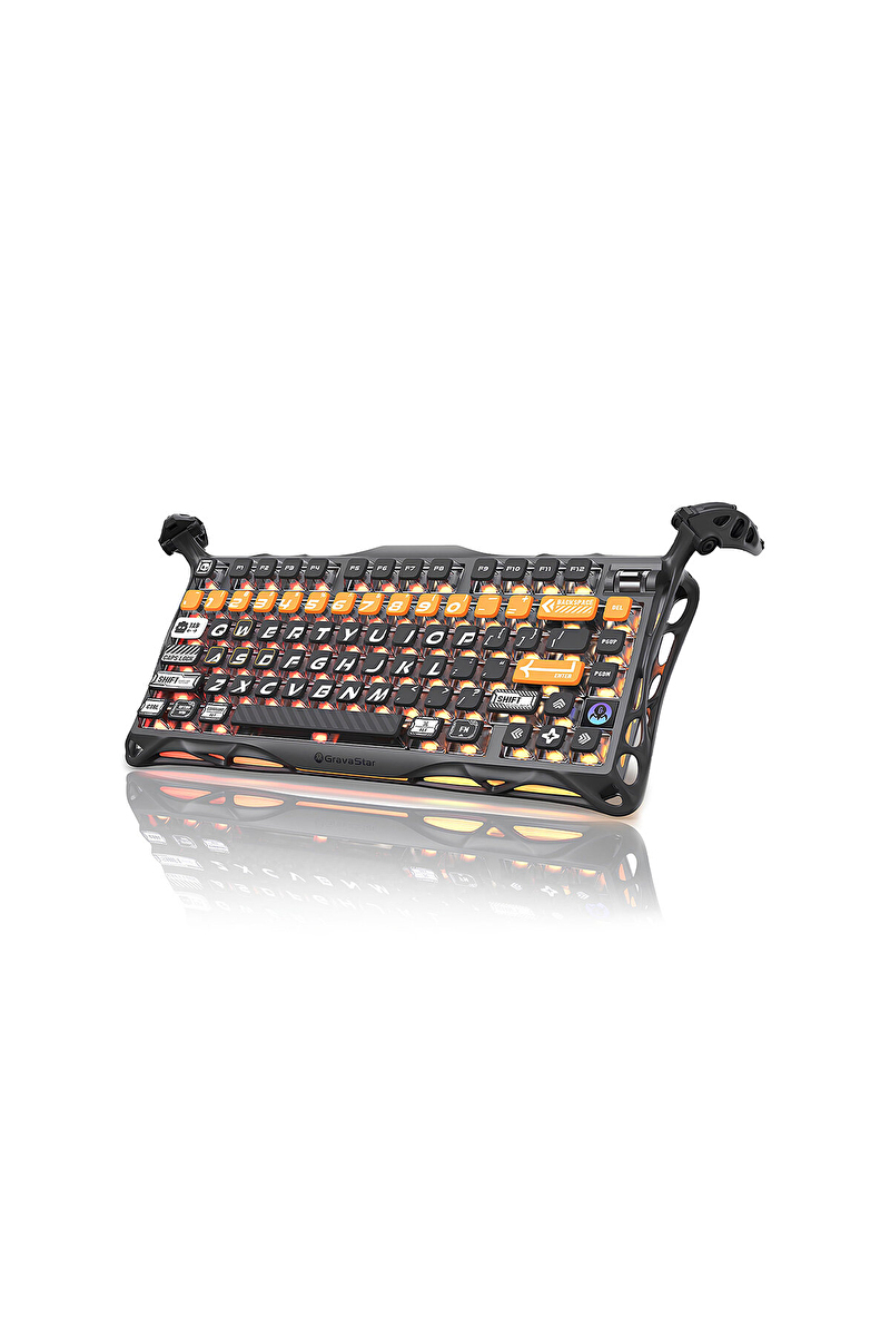 GravaStar Mercury K1 Pro RGB Kablosuz Mekanik Gaming Klavye, Alüminyum Çerçeveli, İngilizce Q, CyberFlare