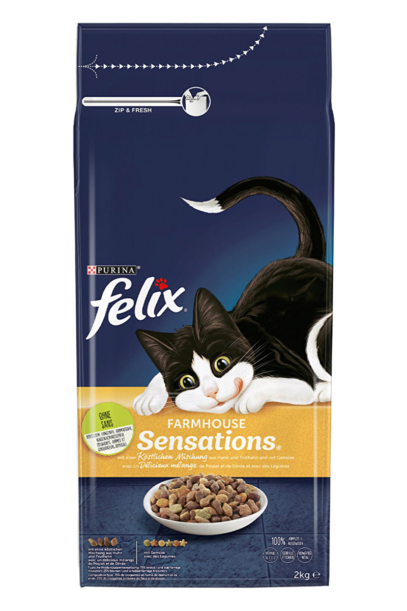 Felix Sensations Tavuklu ve Hindili Kedi Maması 2 kg