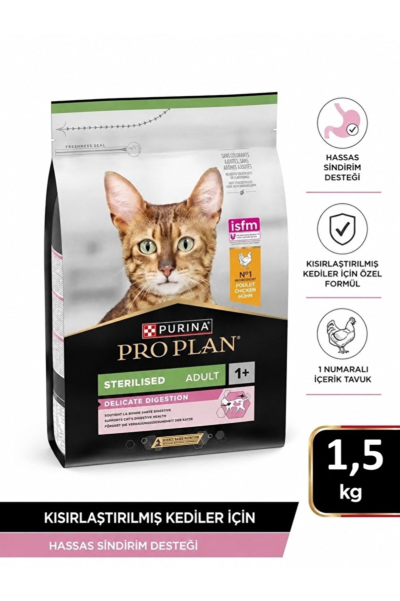 Pro Plan Delicate Tavuk Etli Kısırlaştırılmış Yetişkin Kedi Maması 1.5 kg