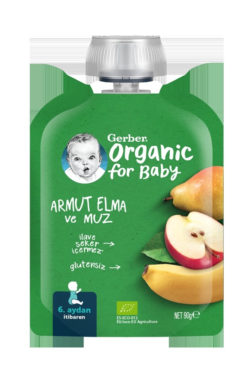 Gerber Organik Elmalı Muzlu Armutlu Püre 90 g
