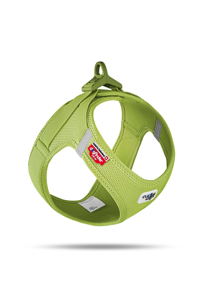 Curli Vest Harness Clasp Air-Mesh Köpek Göğüs Tasması Lime Xsmall