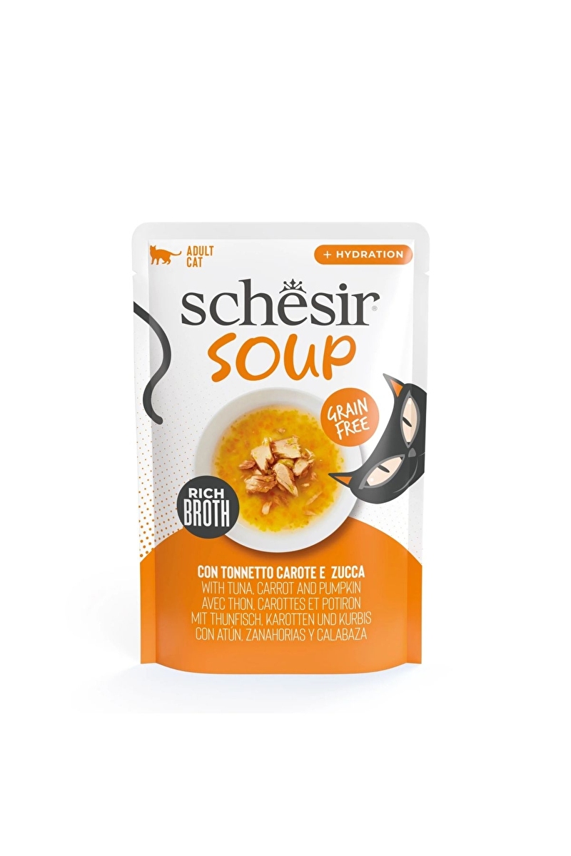 Schesir Soup Ton Balığı ile Bal Kabağı Yetişkin Kedi Çorbası Pouch 40 g