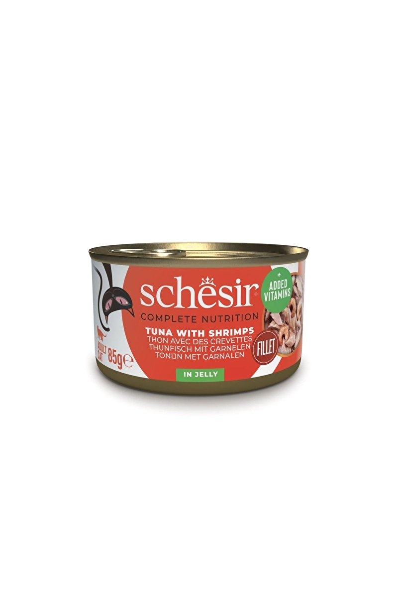 Schesir Jelly Ton Balığı ve Karides Jöle İçinde Yetişkin Kedi Konservesi 85 g