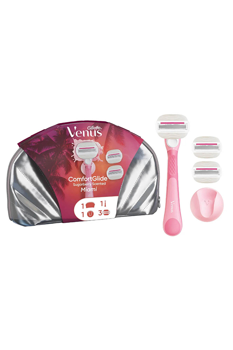 Gillette Venus Venus Pro ComfortGlide Sugarberry Kokulu Kadın Tıraş Bıçağı 3 Başlık + Çanta